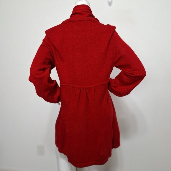 Style & Co. Red Babydoll Long Sleeve Sweater Dress With Detachable Scarf Size L - Picture 7 of 12